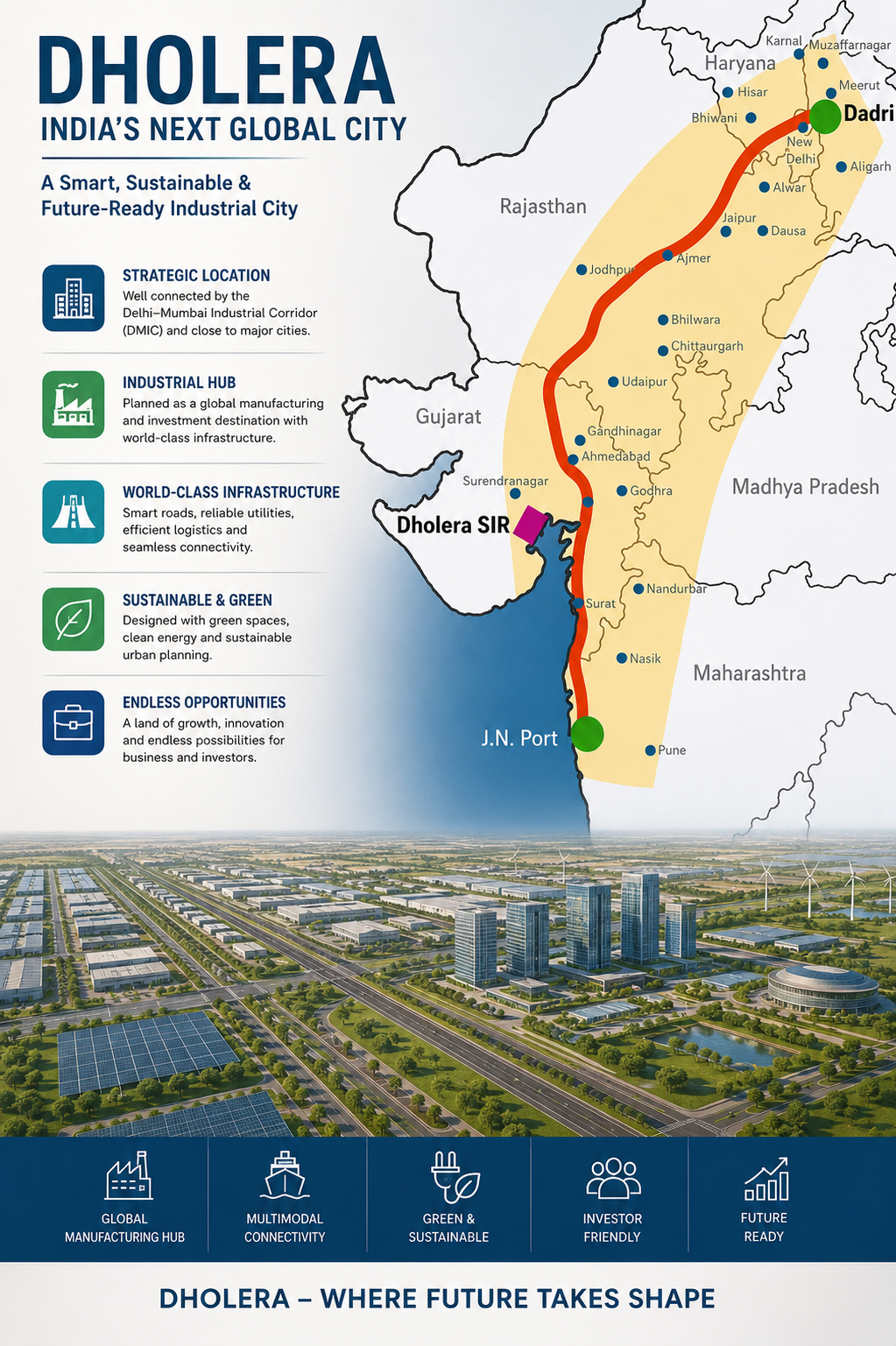 Dholera Smart City Architecture Blueprint Left